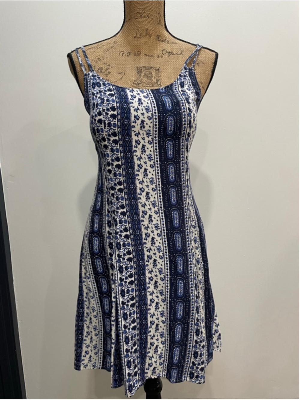 Hollister Lace Up Paisley Floral Mini Dress M Festival 90s Boho Fairy Grunge